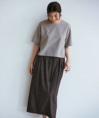 23区 【洗える】デニムライクシャンブレー Iライン スカート ブラック系