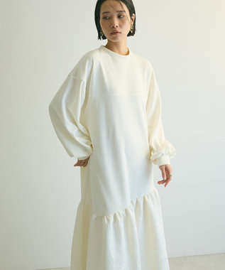 Green Parks ａ．切り替えジャガードワンピース White