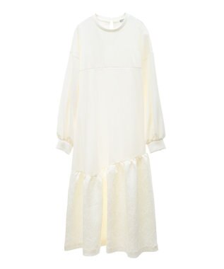 Green Parks ａ．切り替えジャガードワンピース White