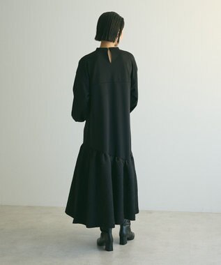 Green Parks ａ．切り替えジャガードワンピース Black
