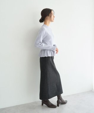 YECCA VECCA 金釦ペプラムニット Light Blue