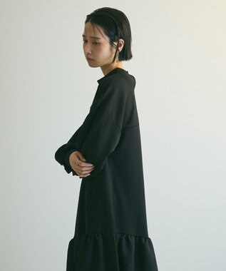 Green Parks ａ．切り替えジャガードワンピース Black