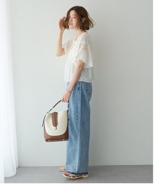 YECCA VECCA 刺繍レースブラウス Off White