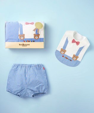 MIKI HOUSE HOT BISCUITS フォーマル風 スタイ＆ブルマ ギフトセット【クリアケース付き】