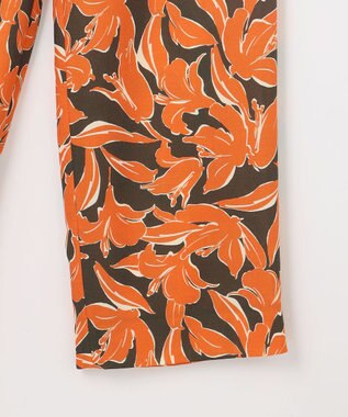 自由区 シアーカラミプリントワイド パンツ ブラウン×オレンジ