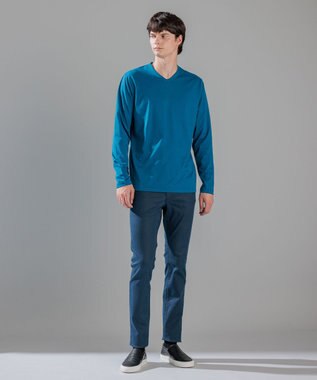 JOSEPH HOMME スビンソフトジャージー　Vネック長袖カットソー ダルブルー系