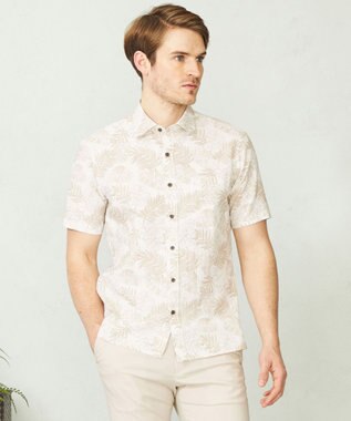 JOSEPH ABBOUD リヨセルリーフ 半袖シャツ ホワイト系5