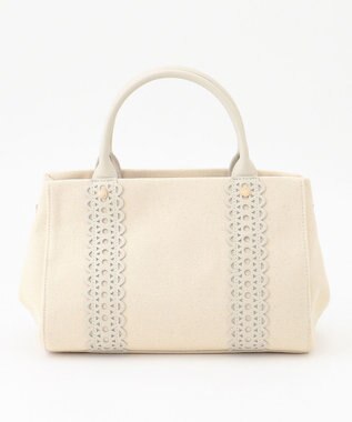 TOCCA 【大人百花掲載】LACE TOTE トートバッグ オフ キャンバス系
