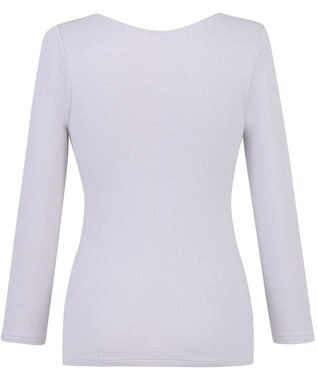 Wing あったかインナー 綿混素材 裏起毛(肌側) よく伸びる素材 ストレッチ性 【ラクのびサーモ】 保温性 8分袖 長袖 秋 冬 EL6812 ウイング／ワコール パープル