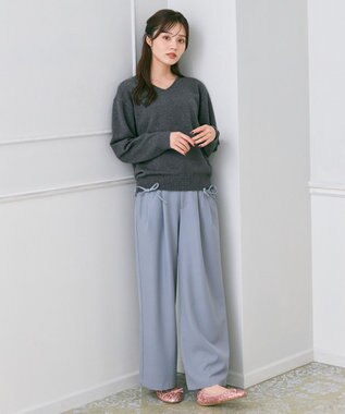 Feroux Vネックニットプルオーバー グレー系