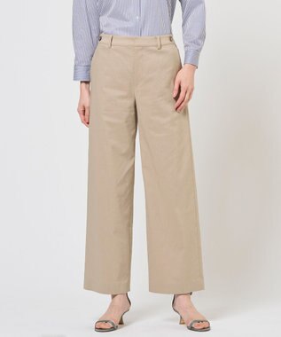 J.PRESS LADIES セルロースリネンストレッチ セミワイド パンツ ベージュ系