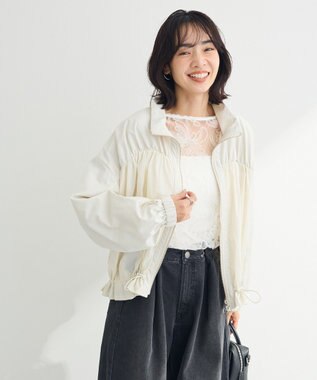 Green Parks ギャザーナイロンブルゾン Off White