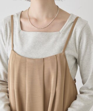 AMERICAN HOLIC タックサテンキャミワンピース Camel