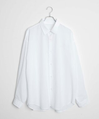 WEGO 【ユニセックス着用ITEM/SMLサイズ展開/冷房対策/紫外線対策】シアーBIGシャツ ホワイト