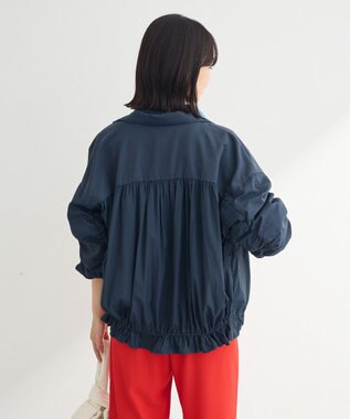 Green Parks ギャザーナイロンブルゾン Navy