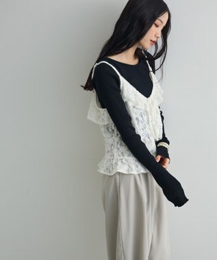 Green Parks レースフリルキャミビスチェ Ivory