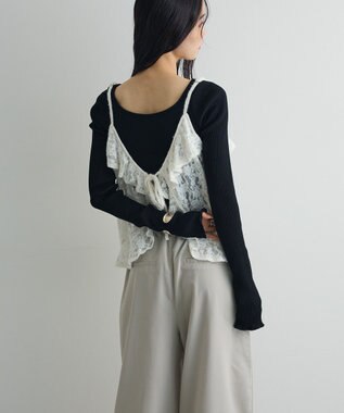 Green Parks レースフリルキャミビスチェ Ivory