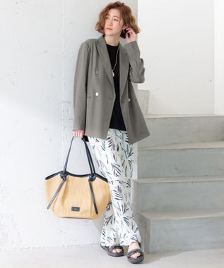 23区 【CLASSY.6月号掲載】雑材ミドル トートバッグ ブラックミックス