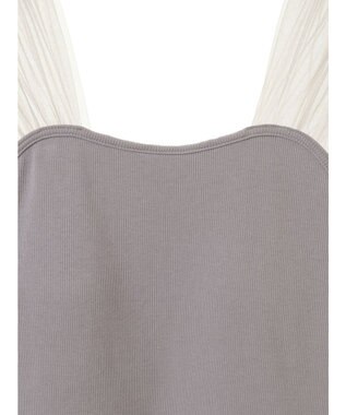 earth music&ecology チュールドッキングカップ付キャミソール Gray