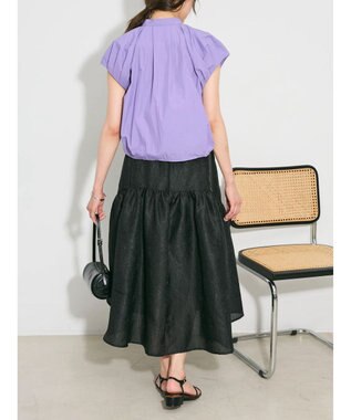 Green Parks タックデザインショート丈シャツ Purple