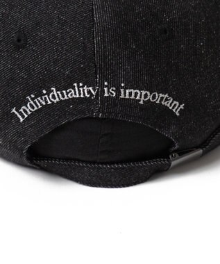 WEGO フロントバック刺繍キャップ デニムブラック
