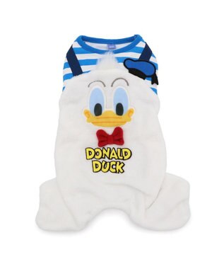 PET PARADISE ディズニー ドナルドダック 顔 ふわ パンツ上下 小型犬 ホワイト