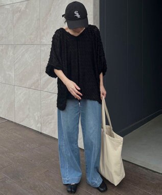 Green Parks AnriettMusee カットジャガードタックブラウス Black