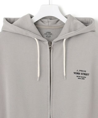 J.PRESS YORK STREET 【UNISEX】フルジップ裏毛ロゴパーカー ベージュ系