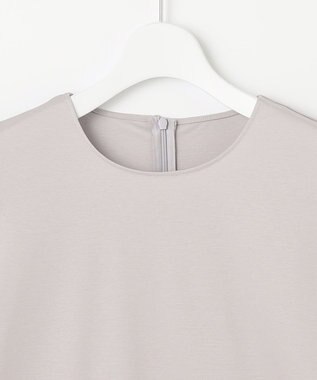 自由区 L スムースコンビ ボリューム袖カットソー ライトグレー系