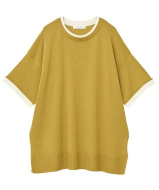 Green Parks 冷やっとすずやかレイヤーニットプルオーバ Lime Green