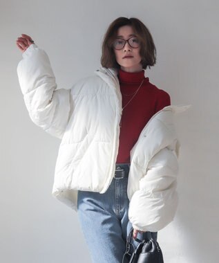 WEGO 【25年秋冬新作/SMサイズ展開】2WAYフードパファーブルゾン ホワイトアイボリー