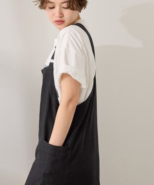 AMERICAN HOLIC 【WEB限定】リネンブレンドIラインジャンパースカート Black