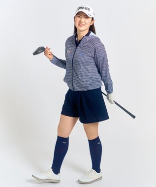 23区GOLF 【辻梨恵プロ着用】UV-A波をブロックする『サンベール』 モノグラムUVパーカー ネイビー系5