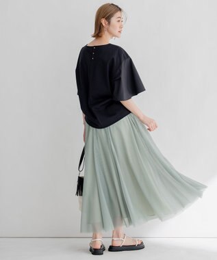 23区 【WEB限定/洗える】エアリーチュール スカート ライトグリーン系