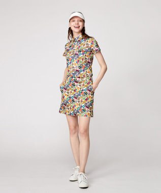 23区GOLF 【WOMEN】【UVケア/吸水速乾】マルチステッカープリント ポロシャツ イエロー系5