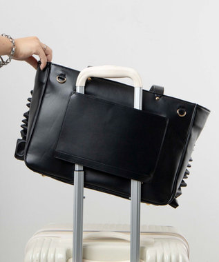 WEGO 【痛バ＆推し活グッズ】きらめきレースアップフリル痛バッグ ブラックその他