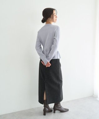 YECCA VECCA 金釦ペプラムニット Light Blue