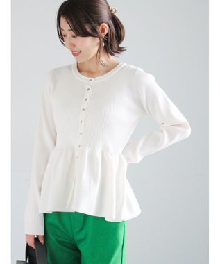 Te chichi 前後2WAYペプラムカーディガン