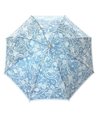 槇田商店 Kirie 更紗 レイクブルー 折りたたみ傘 深緑