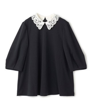 UNFILO 【2WAY】BEAUTY MOVE レース襟ブラウス ネイビー