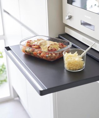 tower キッチン家電下スライドテーブル タワー ブラック ブラック