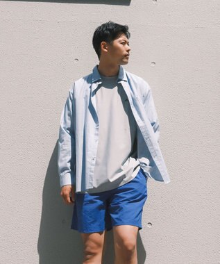 SHARE PARK MENS 【UVカット・撥水・ストレッチ】イージーデニムレギュラーカラーシャツ サックスブルー系