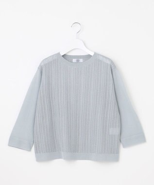 J.PRESS LADIES 【WEB限定カラーあり・洗える】Vis/Peスパーク シアー ニット サックス系