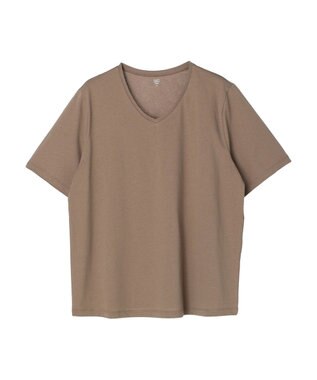 Green Parks 汗じみ防止ＶネックＴシャツ Brown
