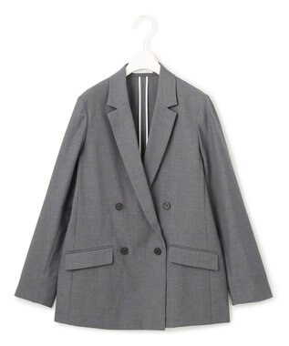 ICB 【接触冷感・UVケア・撥水・洗える】LooseWeave ダブルブレストジャケット チャコール系