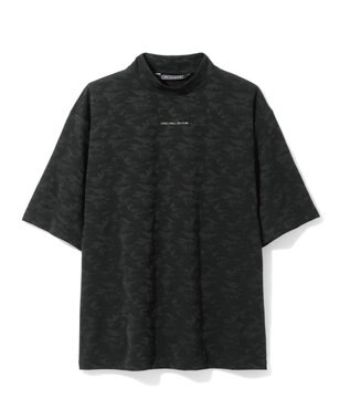 ZERO HALLIBURTON カモフラージュ柄 ジャガードモックネックシャツ ZHG-A4A 2a 82852 ゴルフウェア ブラック