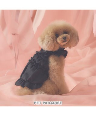 PET PARADISE cherircouture リボン ギャザーベスト 《ブラック》 小型犬
