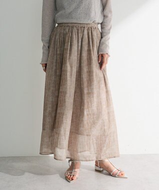 Green Parks SET2点マーブル柄＋チュールスカート Ivory