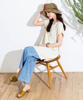 Tiaclasse ナチュラルな風合いのアンダリミックスクロシェハット キャメル