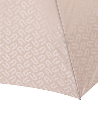 MOONBAT FURLA 折りたたみ傘 モノグラムジャガード UV 8本骨 日本製 ベージュ